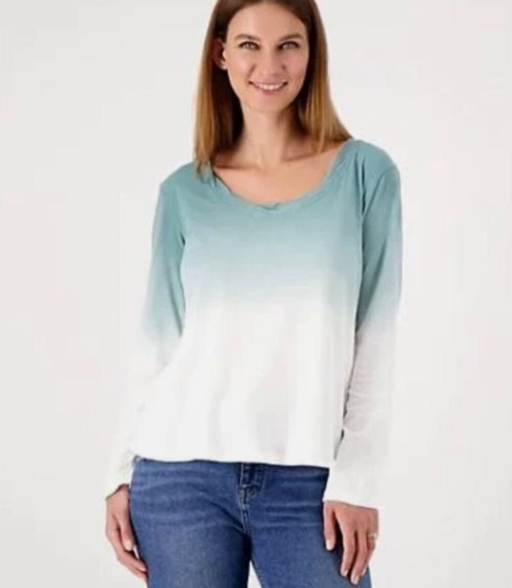 Candace Cameron Bure The Ocean Dipped Long-Sleeve Tee Trellis XXS